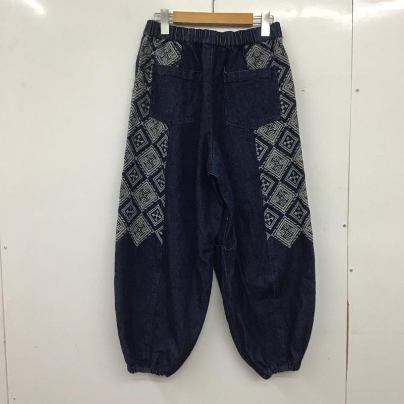 アミナ Amina パンツ デニム、ジーンズ デニムパンツ ワイドパンツ カジュアルパンツ 刺繍 インディゴ / インディゴ / Indigo メンズ USED 古着 中古 10151931