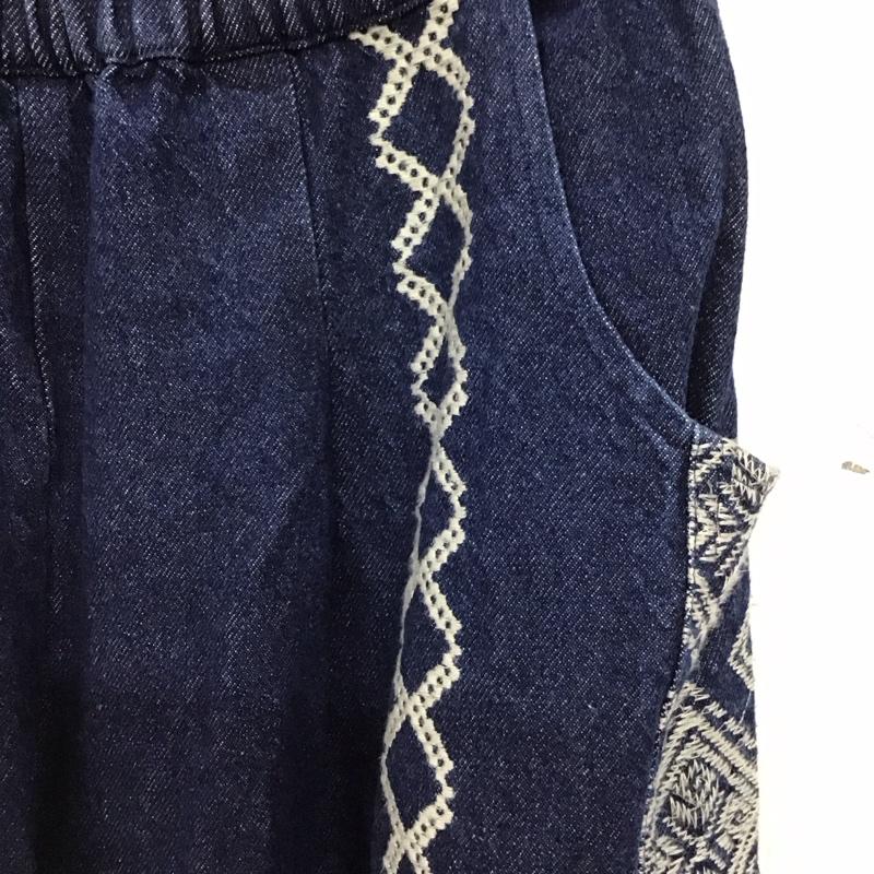 アミナ Amina パンツ デニム、ジーンズ デニムパンツ ワイドパンツ カジュアルパンツ 刺繍 インディゴ / インディゴ / Indigo メンズ USED 古着 中古 10151931