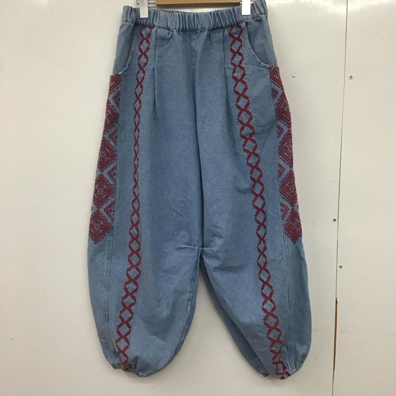 アミナ Amina パンツ デニム、ジーンズ デニムパンツ ワイドパンツ カジュアルパンツ 刺繍 インディゴ / インディゴ / Indigo メンズ USED 古着 中古 10151932