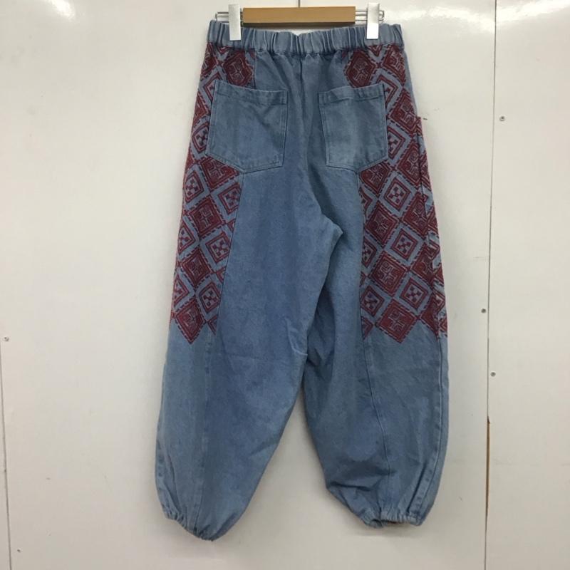 アミナ Amina パンツ デニム、ジーンズ デニムパンツ ワイドパンツ カジュアルパンツ 刺繍 インディゴ / インディゴ / Indigo メンズ USED 古着 中古 10151932
