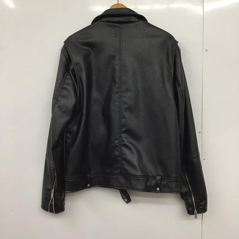 ザラ ZARA ジャケット、上着 ジャンパー、ブルゾン ジップアップジャケット フェイクレザージャケット アウター XL 無地 黒 / ブラック / black メンズ USED 古着 中古 10151945