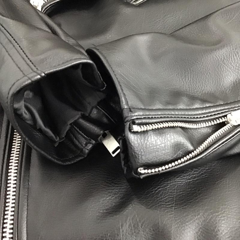 ザラ ZARA ジャケット、上着 ジャンパー、ブルゾン ジップアップジャケット フェイクレザージャケット アウター XL 無地 黒 / ブラック / black メンズ USED 古着 中古 10151945