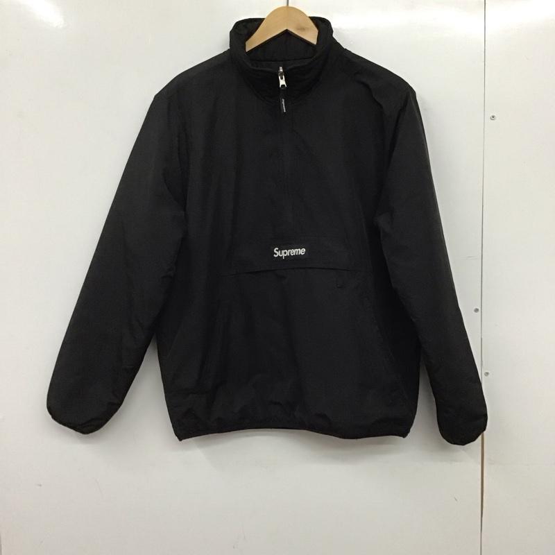 シュプリーム Supreme ジャケット、上着 ジャンパー、ブルゾン 15AW リバーシブルハーフジッププルオーバー S ロゴ、文字 黒 / ブラック / black メンズ USED 古着 中古 10151947