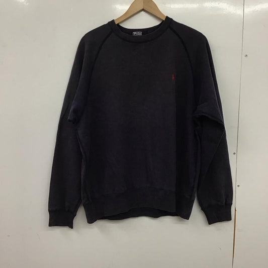 ポロバイラルフローレン Polo by RALPH LAUREN トレーナー 長袖 長袖トレーナー スウェット クルーネック プルオーバー LL ロゴ、文字 紺 / ネイビー / navy メンズ USED 古着 中古 10151950