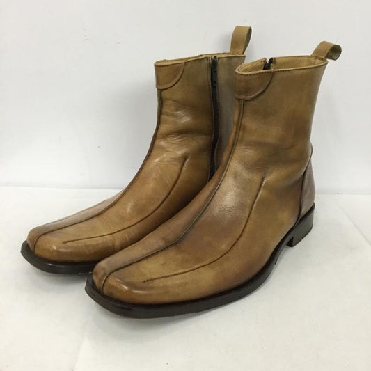 テットオム TETE HOMME ブーツ ショートブーツ サイドファスナー 42 レザー 無地 茶 / ブラウン / brown メンズ USED 古着 中古 10151965