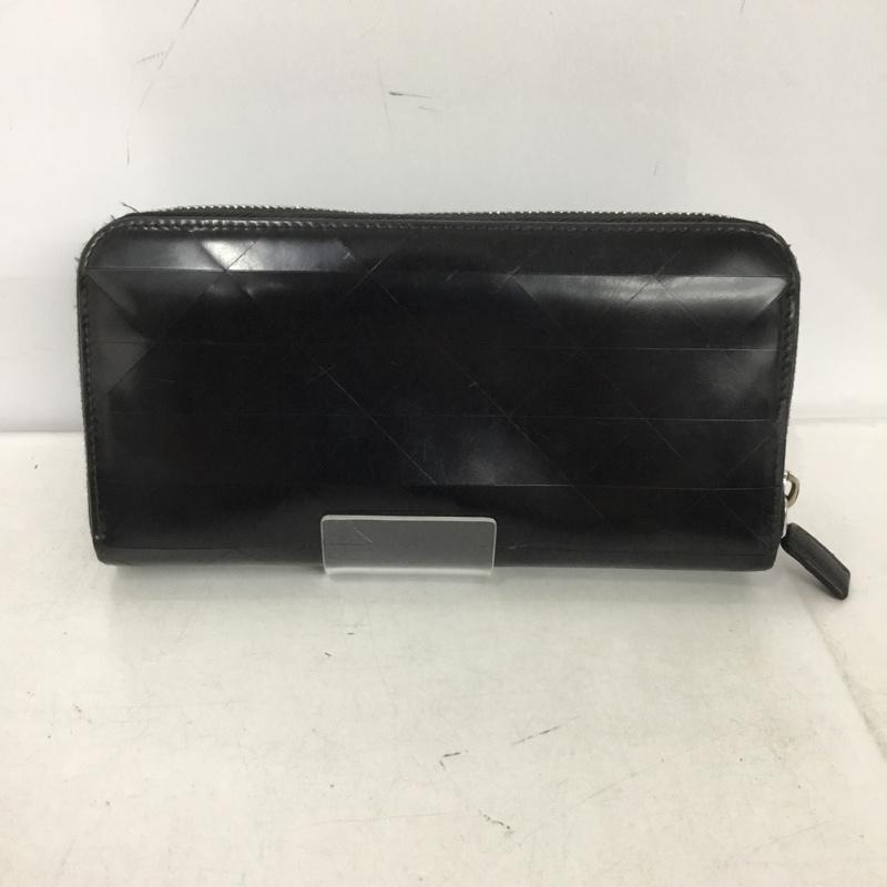 プラダ PRADA 財布 長財布 ラウンドファスナー 箱有 SPAZZOLATO TRIA ロゴ、文字 黒 / ブラック / black メンズ USED 古着 中古 10151967