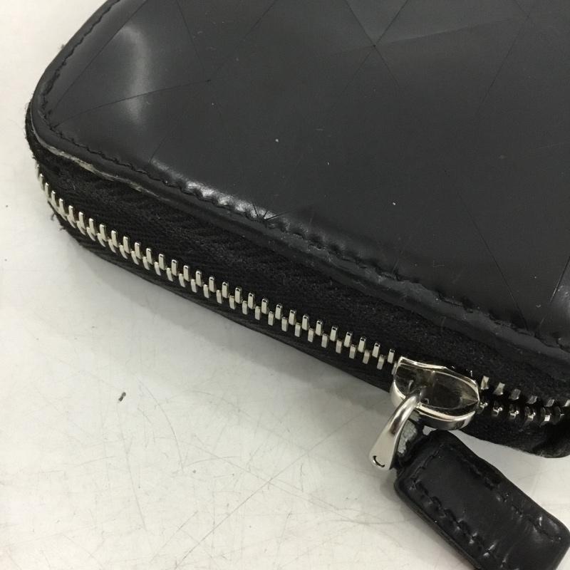 プラダ PRADA 財布 長財布 ラウンドファスナー 箱有 SPAZZOLATO TRIA ロゴ、文字 黒 / ブラック / black メンズ USED 古着 中古 10151967