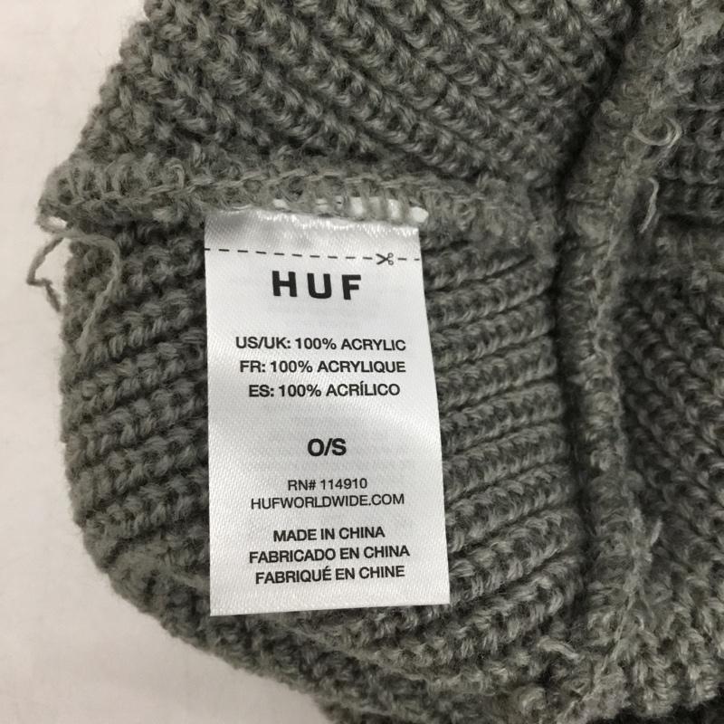 ハフ HUF 帽子 ニット帽 ビーニー ロゴ、文字 灰 / グレー / gray メンズ USED 古着 中古 10151973