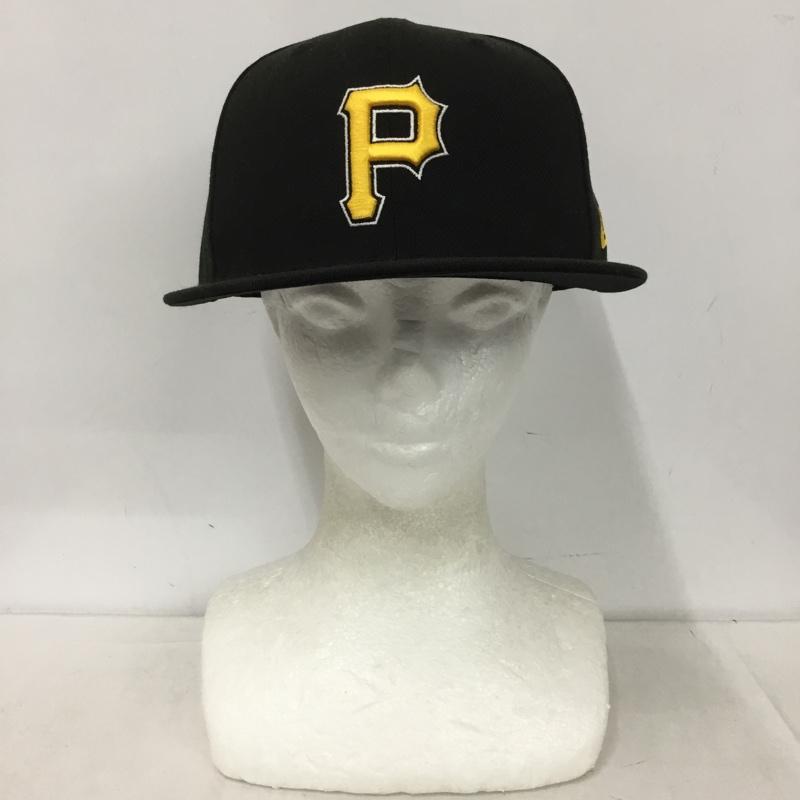 ニューエラ NEW ERA 帽子 キャップ 59FIFTY MLBオンフィールド ピッツバーグ パイレーツ ゲーム ロゴ、文字 黒 / ブラック / black メンズ USED 古着 中古 10151977