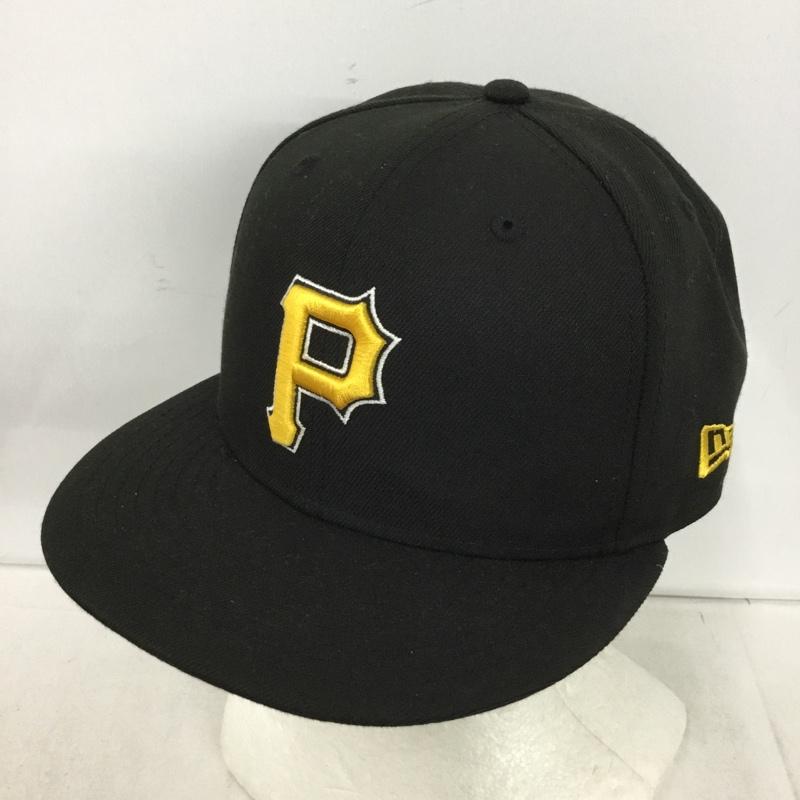 ニューエラ NEW ERA 帽子 キャップ 59FIFTY MLBオンフィールド ピッツバーグ パイレーツ ゲーム ロゴ、文字 黒 / ブラック / black メンズ USED 古着 中古 10151977