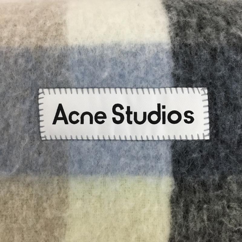 アクネストゥディオズ Acne Studios マフラー マフラー フリンジ チェック モヘア混 ロゴ、文字 マルチカラー / マルチカラー / multicolor レディース USED 古着 中古 10151986