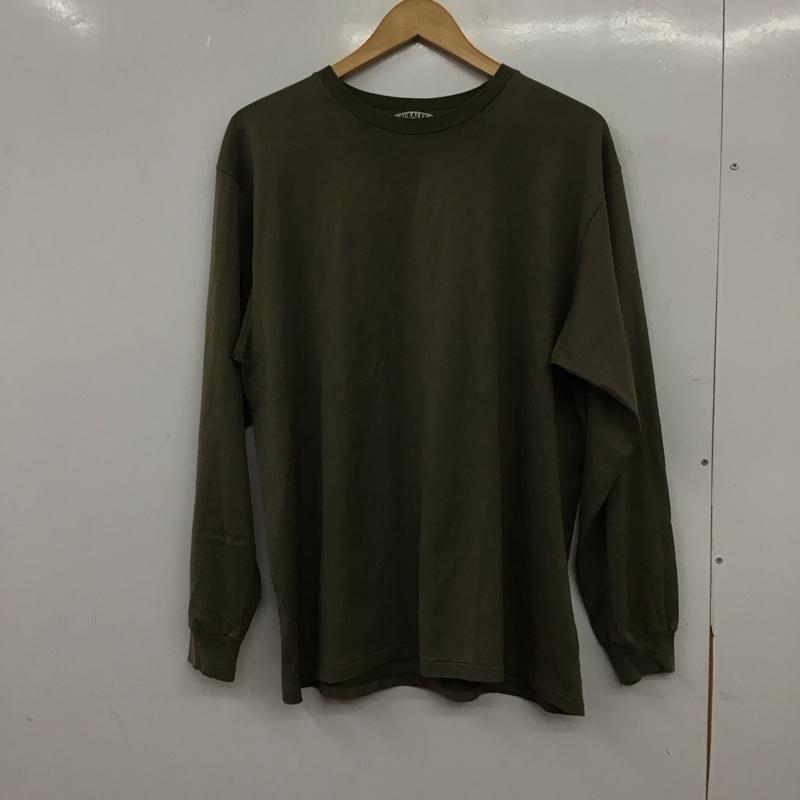 オーラリー AURALEE カットソー 長袖 4 無地 カーキ / カーキ / khaki メンズ USED 古着 中古 10151989
