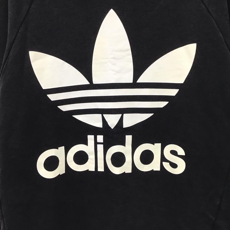 アディダス adidas トレーナー 長袖 長袖トレーナー スウェット クルーネック プルオーバー L ロゴ、文字 黒 / ブラック / black メンズ USED 古着 中古 10151992