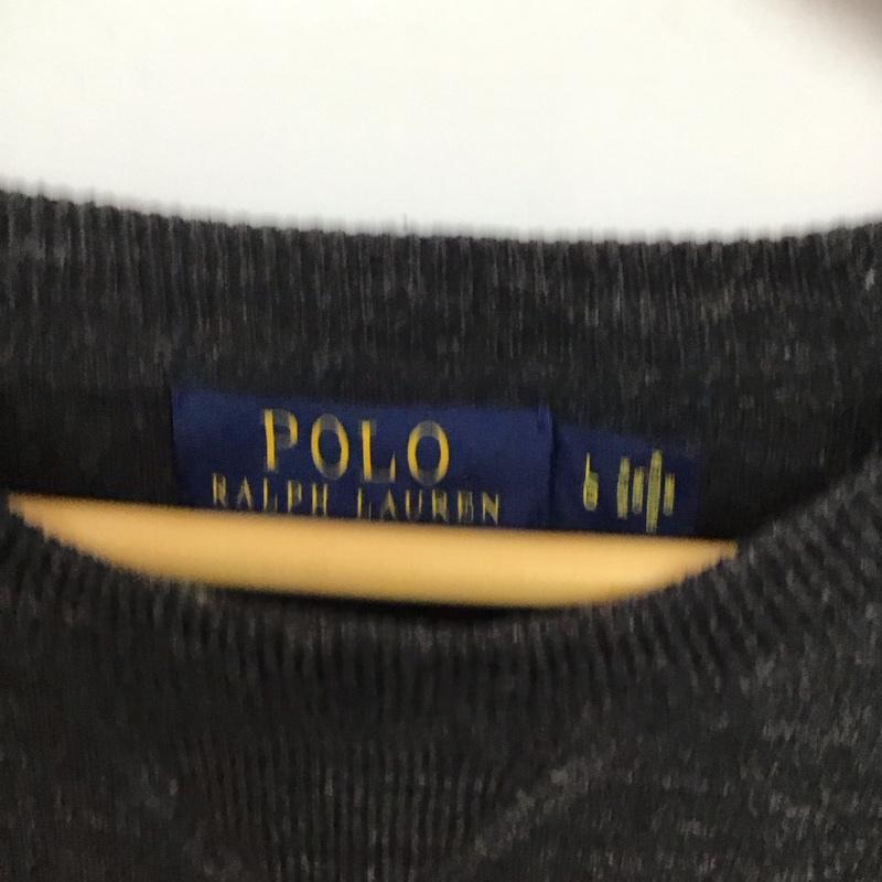 ポロラルフローレン POLO RALPH LAUREN ニット、セーター 長袖 長袖ニットカットソー クルーネック セーター L ロゴ、文字 ダークグレー / ダークグレー / メンズ USED 古着 中古 10151994