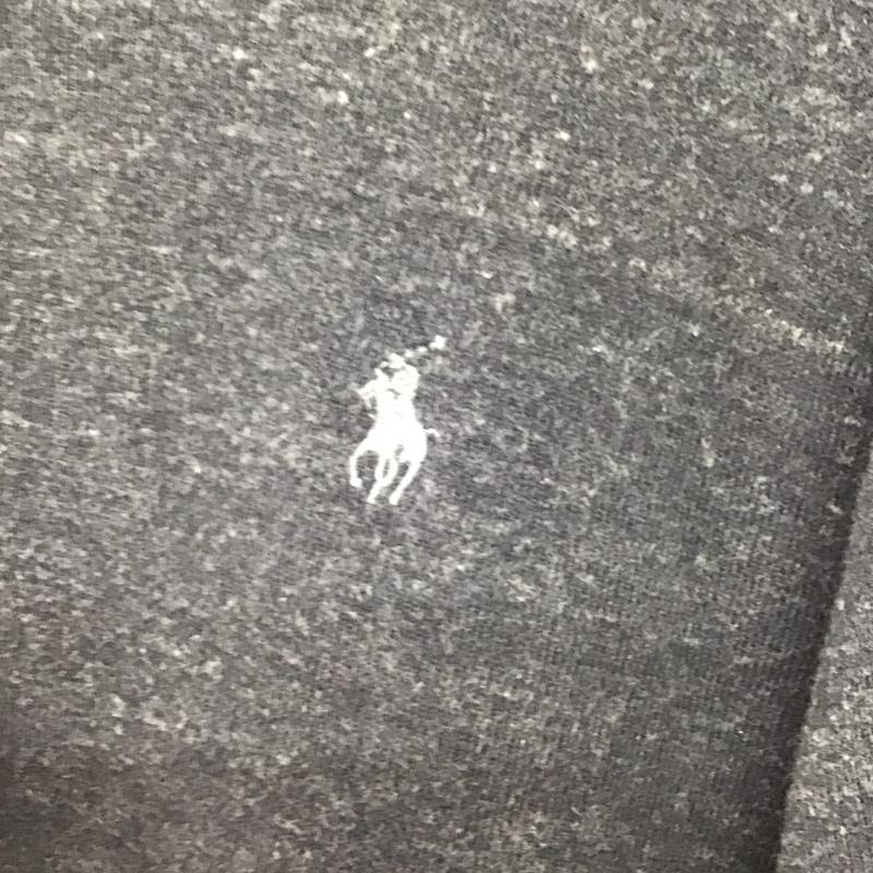ポロラルフローレン POLO RALPH LAUREN ニット、セーター 長袖 長袖ニットカットソー クルーネック セーター L ロゴ、文字 ダークグレー / ダークグレー / メンズ USED 古着 中古 10151994