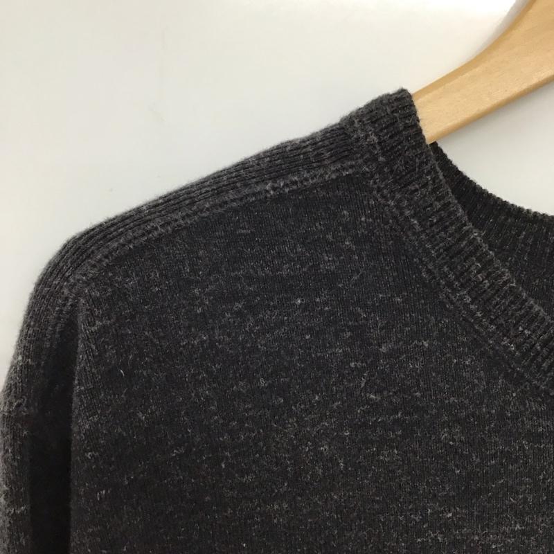 ポロラルフローレン POLO RALPH LAUREN ニット、セーター 長袖 長袖ニットカットソー クルーネック セーター L ロゴ、文字 ダークグレー / ダークグレー / メンズ USED 古着 中古 10151994