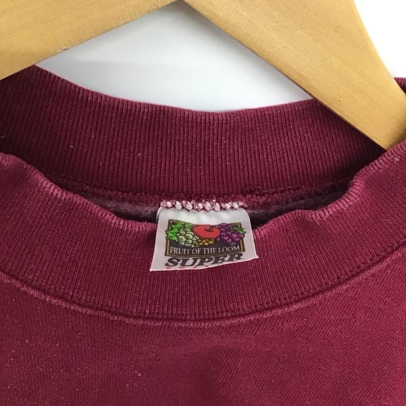 フルーツオブザルーム FRUIT OF THE LOOM トレーナー 長袖 長袖トレーナー スウェット クルーネック プルオーバー XXL ロゴ、文字 えんじ / ワインレッド / dark red メンズ USED 古着 中古 10151997