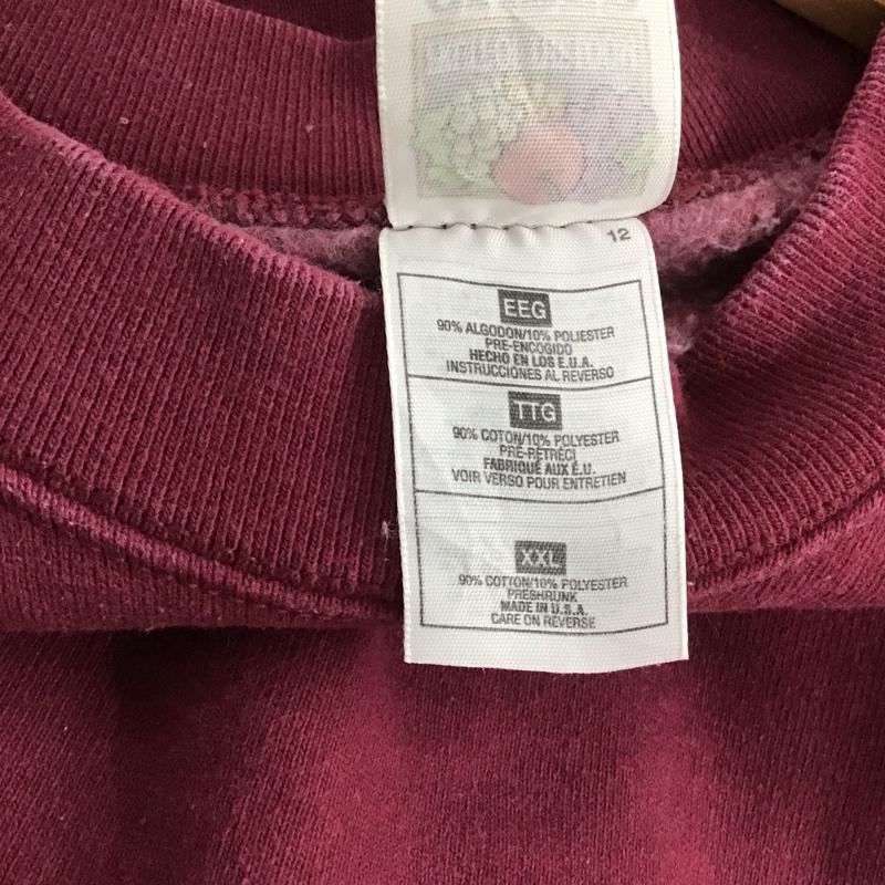 フルーツオブザルーム FRUIT OF THE LOOM トレーナー 長袖 長袖トレーナー スウェット クルーネック プルオーバー XXL ロゴ、文字 えんじ / ワインレッド / dark red メンズ USED 古着 中古 10151997