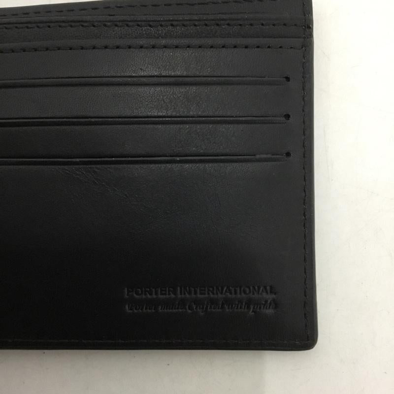 ポーター PORTER 財布 二つ折り 札入れ カード入れ ワンポイント 黒 / ブラック / black メンズ USED 古着 中古 10152001