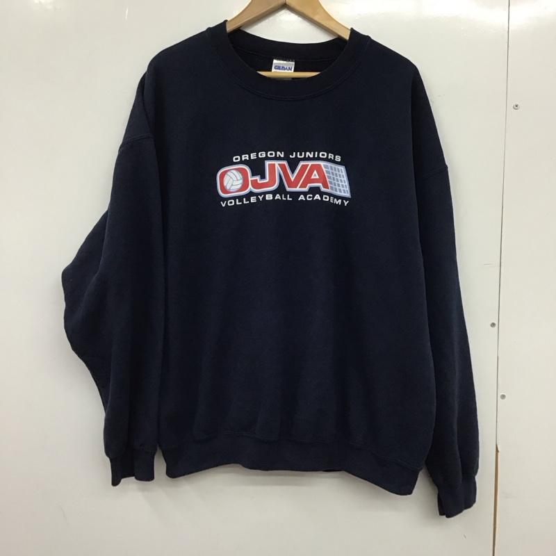 ギルダン GILDAN トレーナー 長袖 長袖トレーナー スウェット クルーネック プルオーバー 00s XL プリント 紺 / ネイビー / navy メンズ USED 古着 中古 10152020