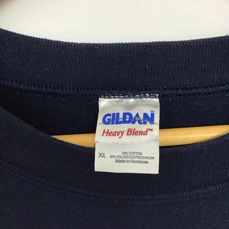 ギルダン GILDAN トレーナー 長袖 長袖トレーナー スウェット クルーネック プルオーバー 00s XL プリント 紺 / ネイビー / navy メンズ USED 古着 中古 10152020