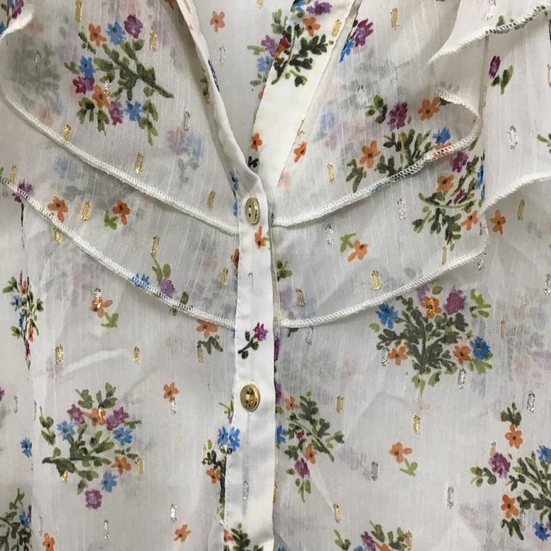 ザラ ZARA シャツ、ブラウス 長袖 XL 総柄 白 / ホワイト / white レディース USED 古着 中古 10152026