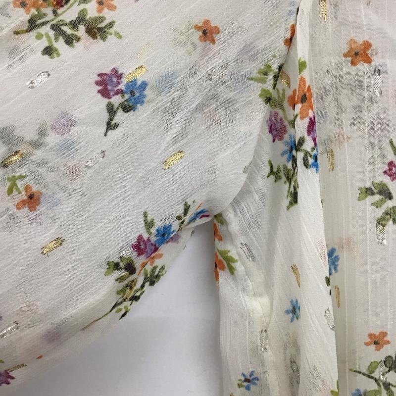 ザラ ZARA シャツ、ブラウス 長袖 XL 総柄 白 / ホワイト / white レディース USED 古着 中古 10152026