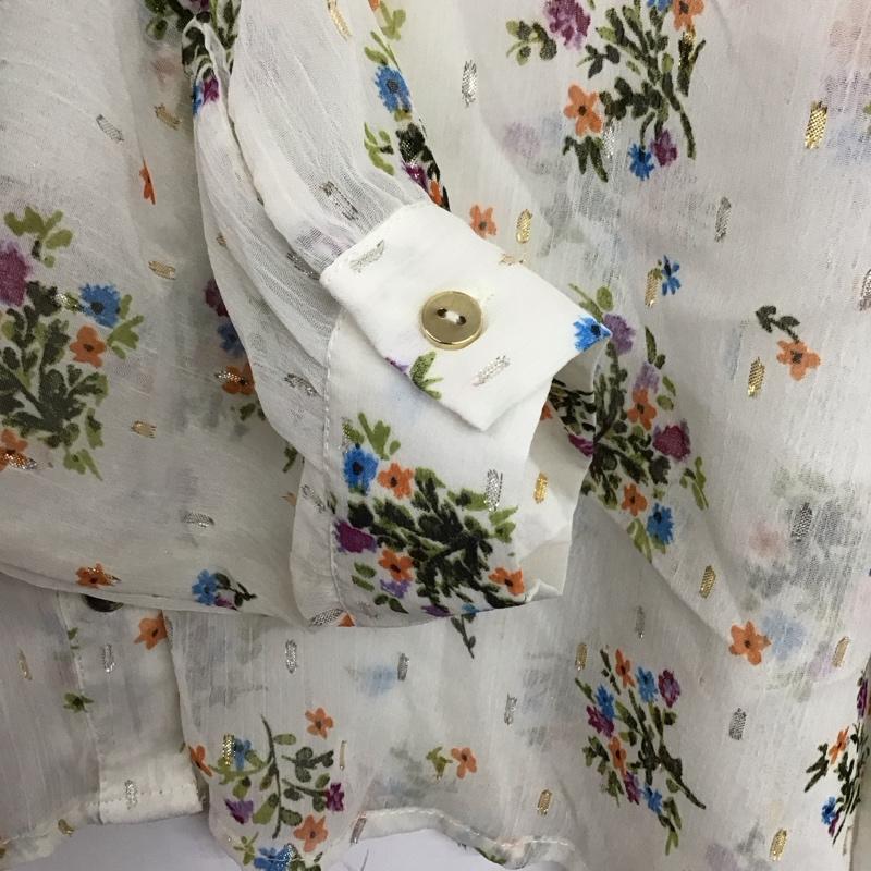 ザラ ZARA シャツ、ブラウス 長袖 XL 総柄 白 / ホワイト / white レディース USED 古着 中古 10152026