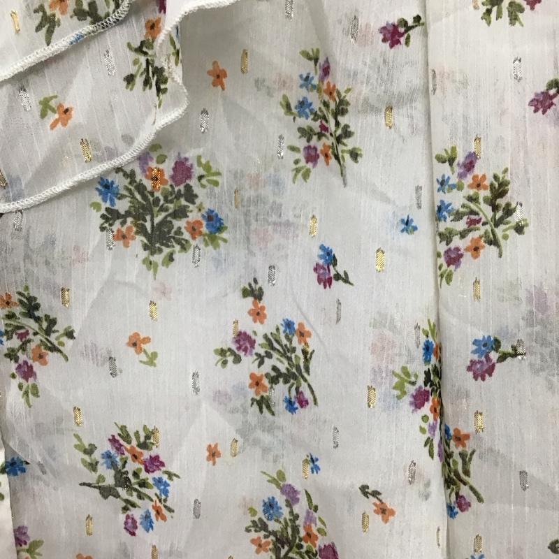 ザラ ZARA シャツ、ブラウス 長袖 XL 総柄 白 / ホワイト / white レディース USED 古着 中古 10152026