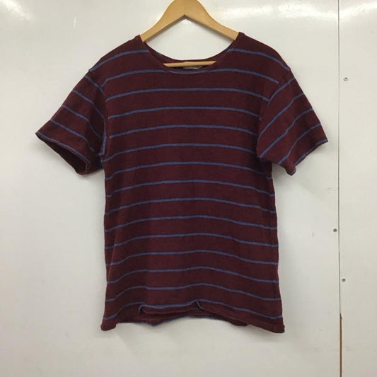 ウエアハウス WAREHOUSE カットソー 半袖 半袖カットソー プリントTシャツ クルーネックカットソー 38 ボーダー柄 えんじ / ワインレッド / dark red メンズ USED 古着 中古 10152042