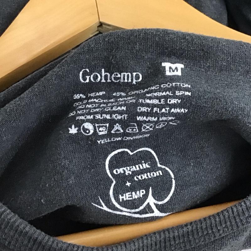 ゴーヘンプ GOHEMP Tシャツ 半袖 半袖カットソー プリントTシャツ クルーネックカットソー M 無地 ダークグレー / ダークグレー / メンズ USED 古着 中古 10152043