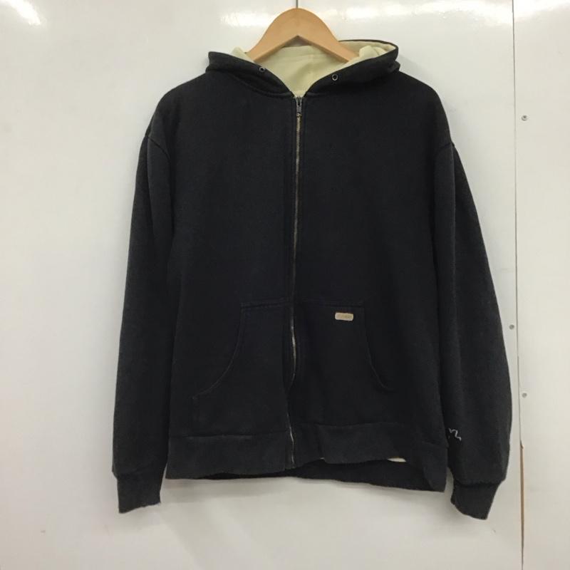 エクストララージ XLARGE パーカー 長袖 ジップアップパーカー 長袖パーカー カジュアルジャケット L ロゴ、文字 黒 / ブラック / black メンズ USED 古着 中古 10152046
