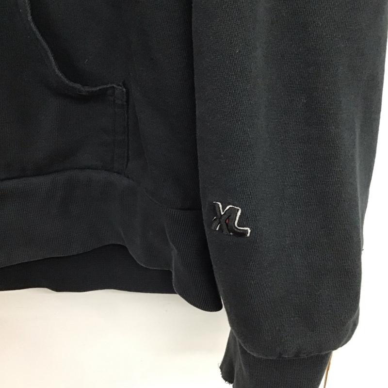 エクストララージ XLARGE パーカー 長袖 ジップアップパーカー 長袖パーカー カジュアルジャケット L ロゴ、文字 黒 / ブラック / black メンズ USED 古着 中古 10152046