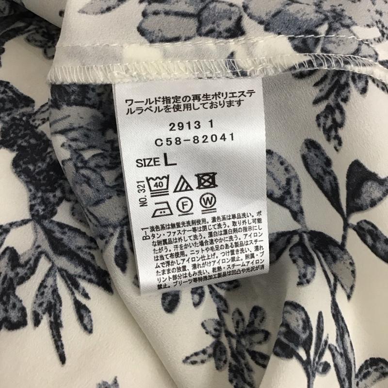 インデックス index シャツ、ブラウス 半袖 L 総柄 白 / ホワイト / white レディース USED 古着 中古 10152047