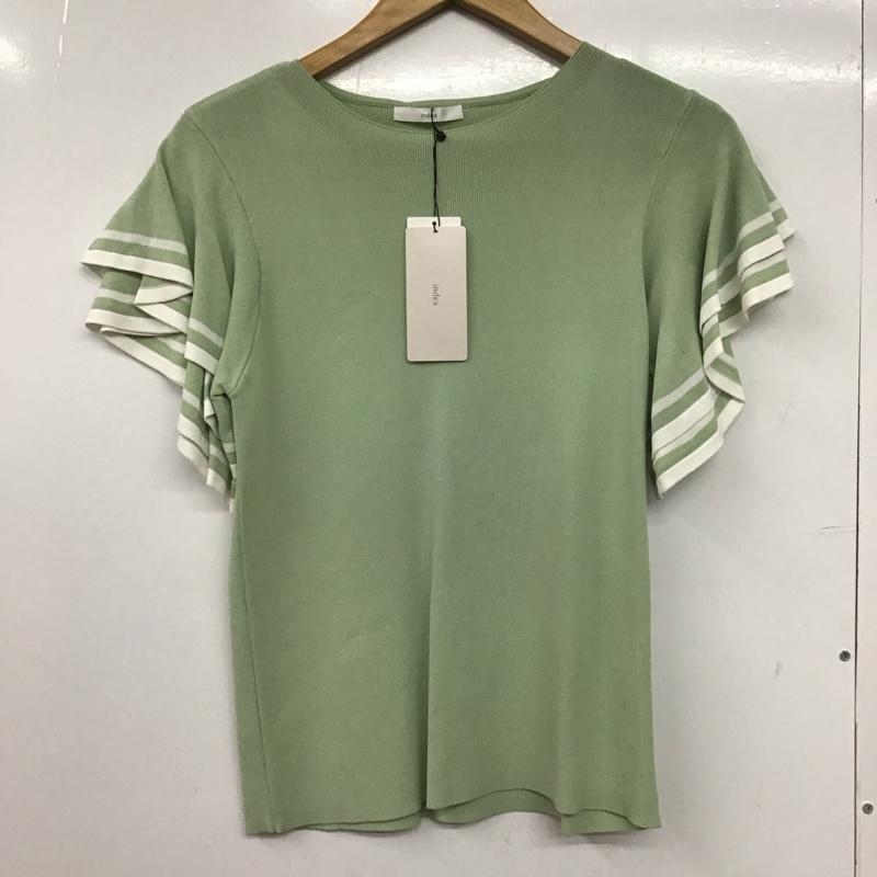 インデックス index カットソー 半袖 タグ付 L 無地 薄緑 / ライトグリーン / レディース USED 古着 中古 10152054