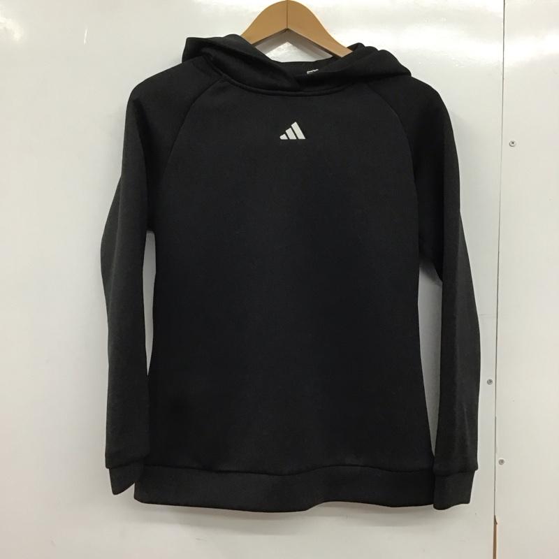 アディダス adidas パーカー 長袖 L 無地 黒 / ブラック / black レディース USED 古着 中古 10152058