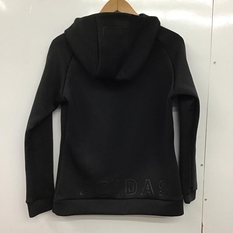 アディダス adidas パーカー 長袖 L 無地 黒 / ブラック / black レディース USED 古着 中古 10152058