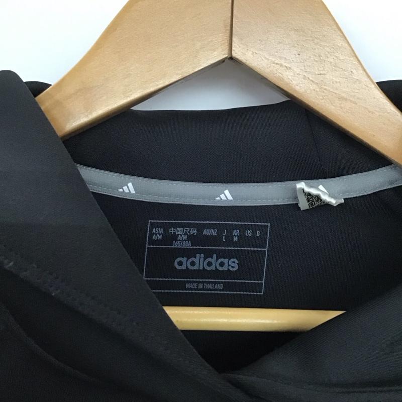 アディダス adidas パーカー 長袖 L 無地 黒 / ブラック / black レディース USED 古着 中古 10152058
