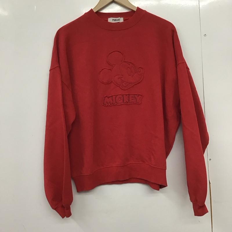 パブリュクス PUBLUX トレーナー 長袖 Disney mickey M 無地 X キャラクター 赤 / レッド / red レディース USED 古着 中古 10152060