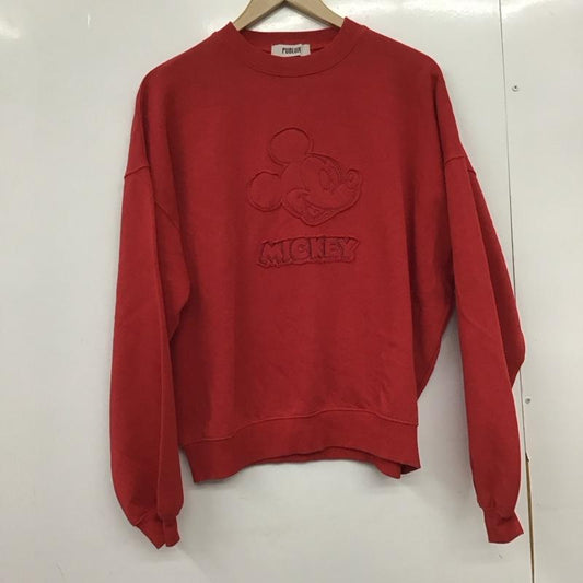 パブリュクス PUBLUX トレーナー 長袖 Disney mickey M 無地 X キャラクター 赤 / レッド / red レディース USED 古着 中古 10152060