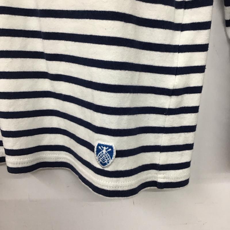 オーシバル ORCIVAL Tシャツ 長袖 1 ボーダー柄 白 / ホワイト / white X 紺 / ネイビー / navy レディース USED 古着 中古 10152062