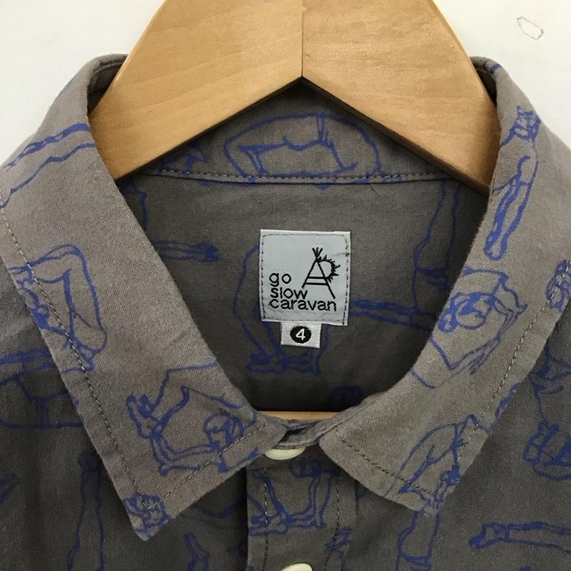ゴースローキャラバン go slow caravan シャツ、ブラウス 長袖 長袖シャツ プリントシャツ 4 プリント 灰 / グレー / gray メンズ USED 古着 中古 10152065