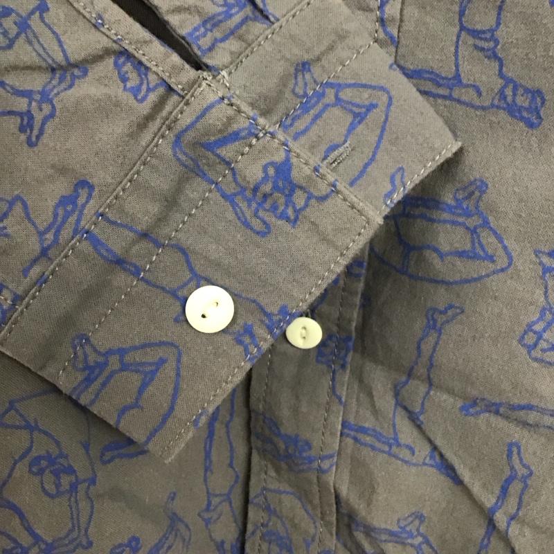 ゴースローキャラバン go slow caravan シャツ、ブラウス 長袖 長袖シャツ プリントシャツ 4 プリント 灰 / グレー / gray メンズ USED 古着 中古 10152065