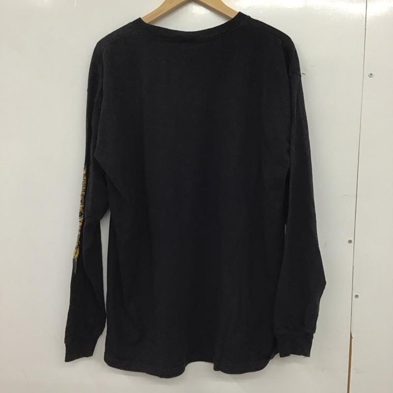 古着 USED カットソー 長袖 長袖カットソー プリントカットソー クルーネック L プリント 黒 / ブラック / black メンズ USED 古着 中古 10152069
