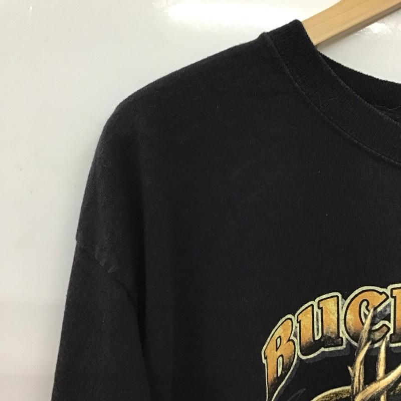 古着 USED カットソー 長袖 長袖カットソー プリントカットソー クルーネック L プリント 黒 / ブラック / black メンズ USED 古着 中古 10152069