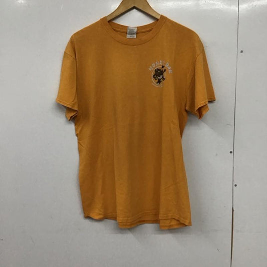 ギルダン GILDAN Tシャツ 半袖 半袖カットソー プリントTシャツ クルーネックカットソー L ロゴ、文字 橙 / オレンジ / orange メンズ USED 古着 中古 10152073