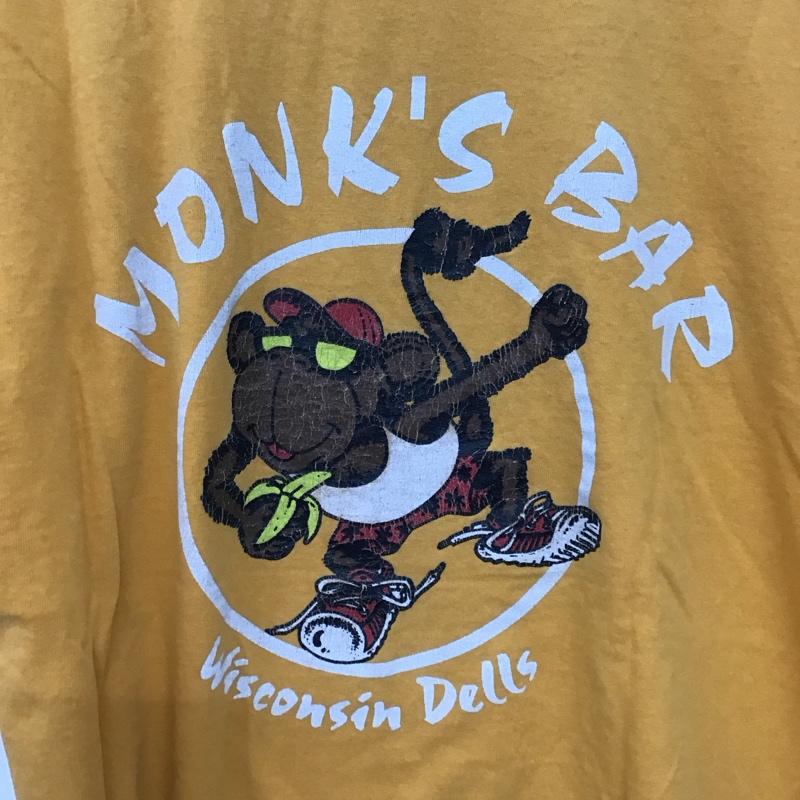 ギルダン GILDAN Tシャツ 半袖 半袖カットソー プリントTシャツ クルーネックカットソー L ロゴ、文字 橙 / オレンジ / orange メンズ USED 古着 中古 10152073