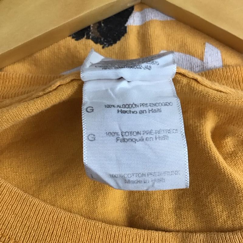 ギルダン GILDAN Tシャツ 半袖 半袖カットソー プリントTシャツ クルーネックカットソー L ロゴ、文字 橙 / オレンジ / orange メンズ USED 古着 中古 10152073