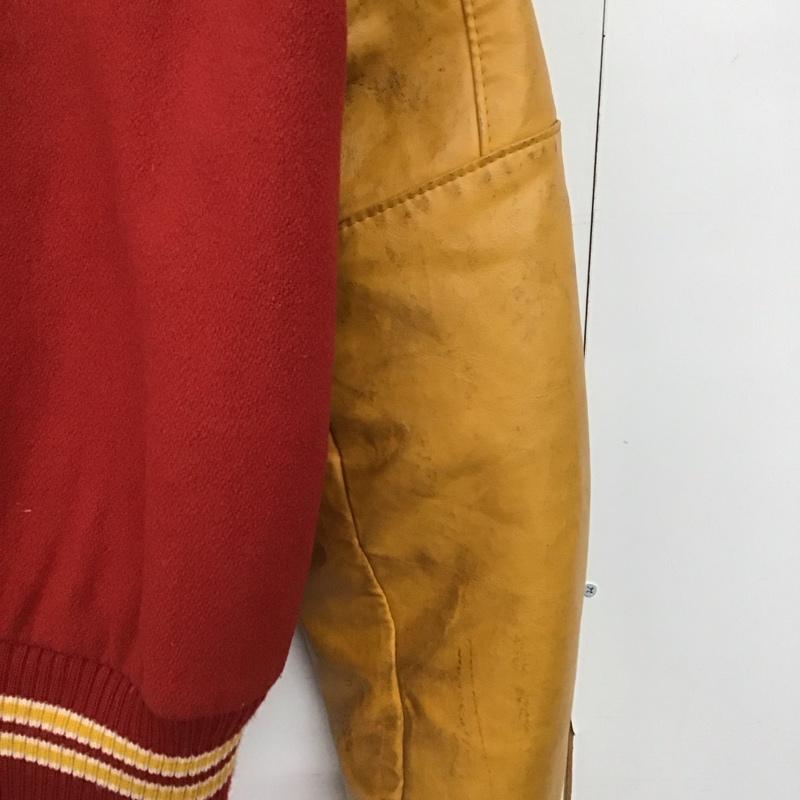 デロング DELONG ジャケット、上着 ジャンパー、ブルゾン スタジャン アウター 古着 前ボタン M ロゴ、文字 赤 / レッド / red メンズ USED 古着 中古 10152074