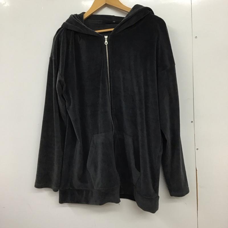 ノーアイディ NO ID. パーカー 長袖 ジップアップパーカー 長袖パーカー カジュアルジャケット ONE SIZE 無地 灰 / グレー / gray メンズ USED 古着 中古 10152075